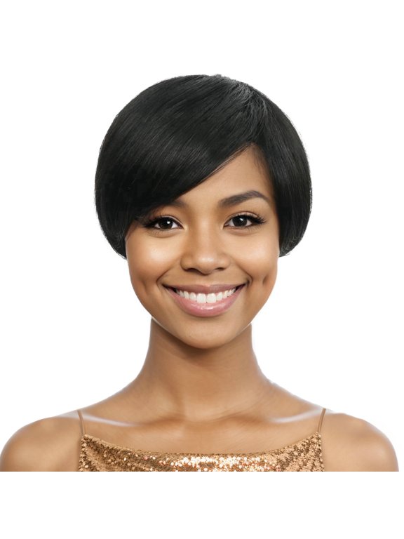 100% Human Hair Pixie Cut Wig with Bangs for Women Cosplay Daily Wear Theme Parties