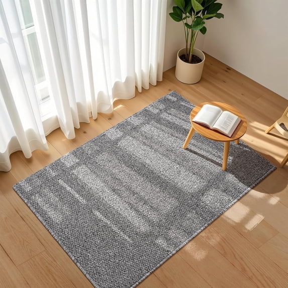 RYJUYJ-Rugs for Entryway 2x3 ft Faux Jute Rug Dirt Trapper Small Bathroom Rug Washable Door Rugs Kitchen Mat Modern Farmhouse Carpet for Front Porch Bathroom Kitchen Bedroom, Grey