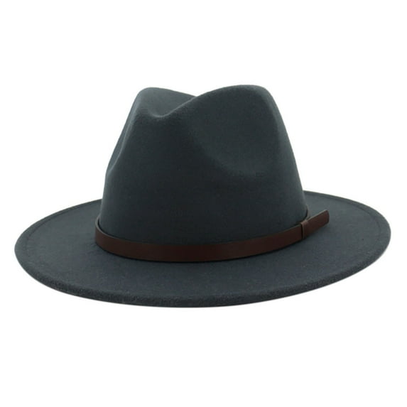RYKJLWY Cowboy Hat Hat With Belt Men Women Unisex Festival Spring Winter Wedding Prom Hat Western Hats for Men(Dark Gray,One Size)