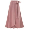 thumbnail image 1 of RYKJLWY Long Skirts for Women Summer Fashion High Waist Skirt Female Irregular Split Bandage Skirt Long Skirt Faldas Largas De Mujer Para Iglesia (Pink,Xxxxxxl), 1 of 5