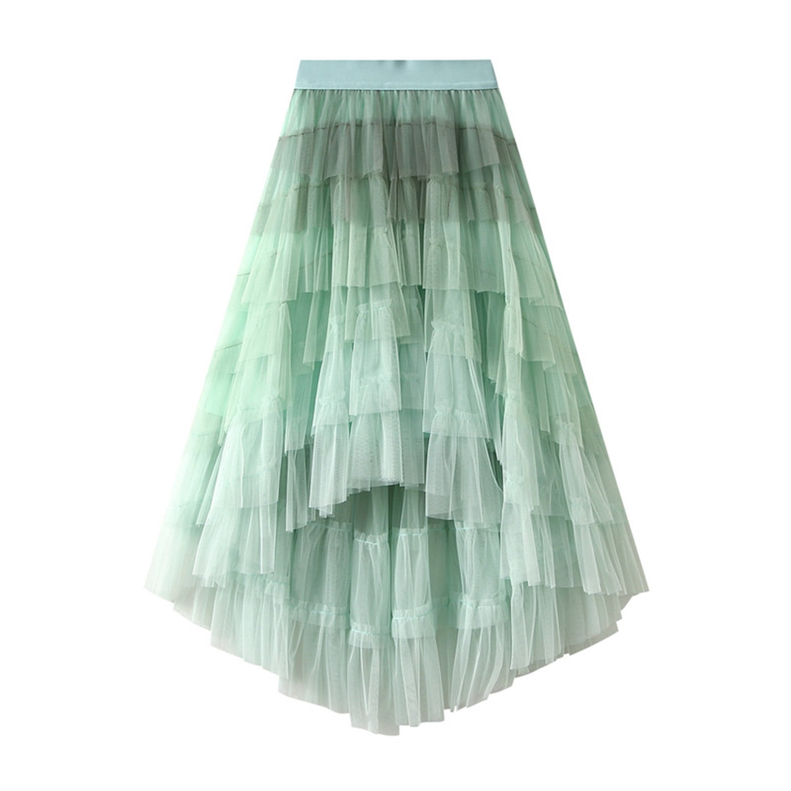 Extra large Hem Multilayer A-Line Mesh Skirt - 8023_PURPLE