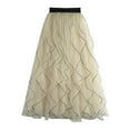 thumbnail image 1 of RYKJLWY Maxi Skirts for Women Women's Tulle Skirt Ruffle Multilayer Mesh A Line Tier Tutu Prom Wedding Long Tulle Skirts Plus Size Maxi Skirt (Beige,One Size), 1 of 6