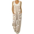 thumbnail image 1 of RYKJLWY Rompers for Women 2024 Womens Pants Overalls Rompers Daisy Print Buttons Suspender Jumpsuit Summer Outfits for Women(Beige,XXL), 1 of 6