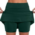 thumbnail image 1 of RYKJLWY Skorts Skirts for Women Women's Pocket Pants Solid Mid Waist Culottes Short Skirts Skinny Pants Golf Skorts Athletic High Waisted With Pockets (Army Green,XL), 1 of 5