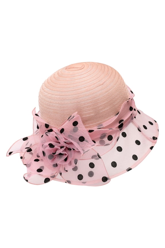 Women Church Hats Womens Holiday Hat Sun Summer Sun Beach Visor Hat Tea Hats for Women(Pink,One Size)