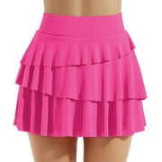 RYKJLWY Women Tennis Skirt Women's Pleated Yoga Skirt High Waist Badminton Sports Skirt Training Anti Exposure Fitness Tennis Skirt Golf Skorts Athletic High Waisted With Pockets (Hot Pink,S)