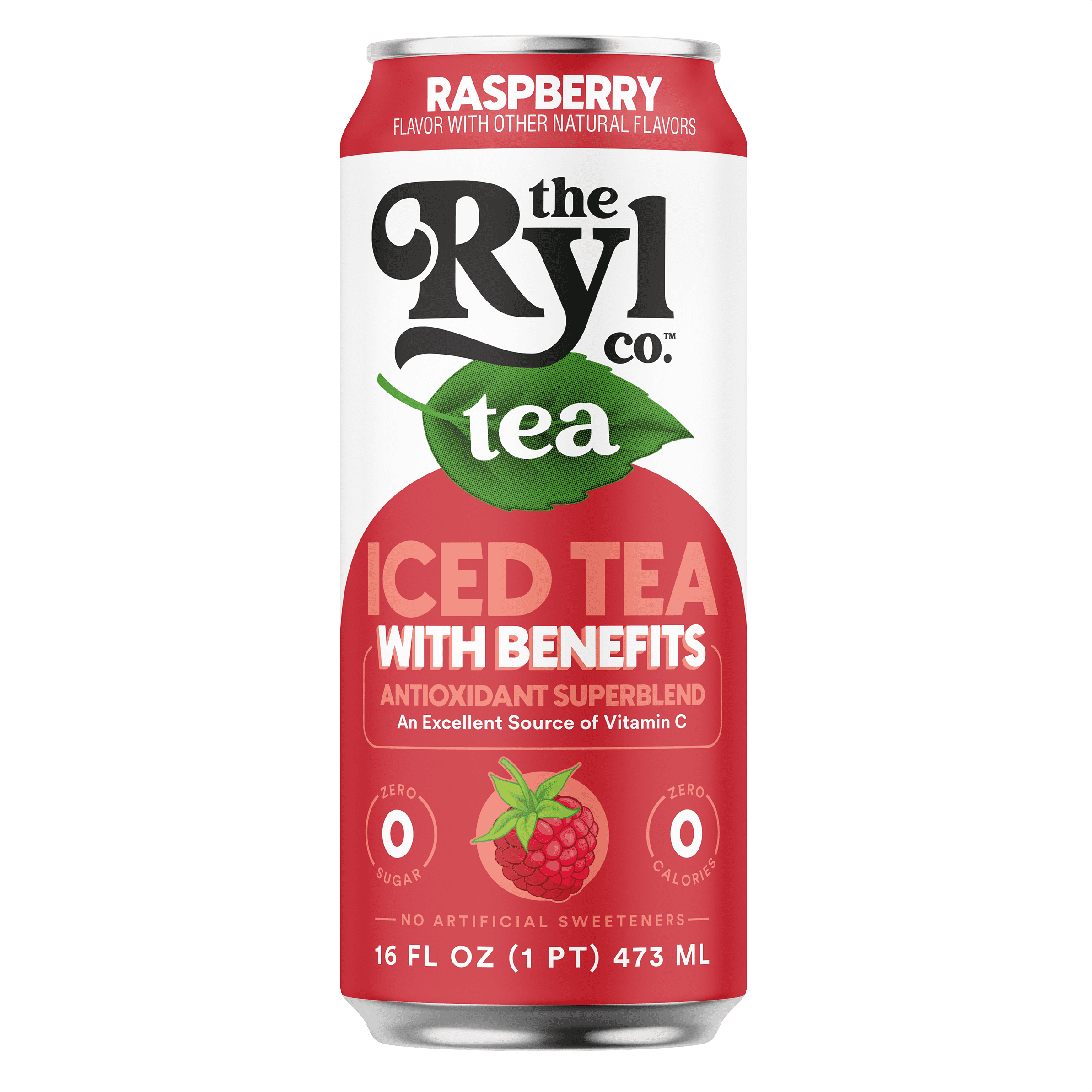 Ryl Tea Raspberry Iced Tea Can, Low Carb, Antioxidant Superblend, 16 Fl ...
