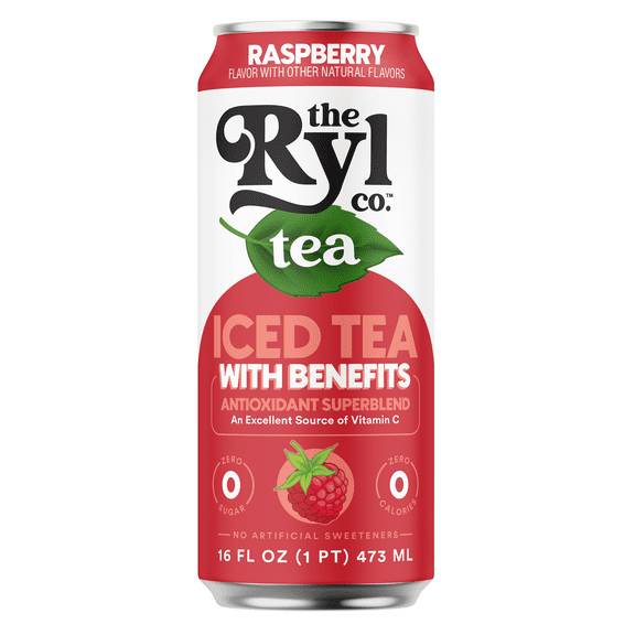 Ryl Iced Tea, Raspberry, Antioxidant Superblend, Zero Sugar, Low Carb, 16.0 Fl Oz, Can