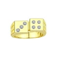 thumbnail image 1 of RYLOS 14K White Gold Men's Ring, featuring Diamonds set in a designer Lucky 7 Craps Gambling style Rings,  Size 12, 1 of 5