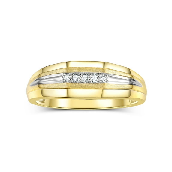 RYLOS 14K Yellow Gold His/Hers Wedding Bands, adorned with Diamonds. perfect for your wedding Size 12