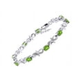thumbnail image 1 of RYLOS Bracelets for Women 925 Sterling Silver Infinity Tennis Bracelet Gemstone & Diamonds Adjustable to Fit 7"-8" Wrist, 9 Gorgeous 6X4MM Peridot Birthstone Jewelry for Women Friendship Bracelets, 1 of 7