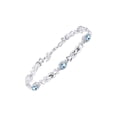 thumbnail image 1 of RYLOS Bracelets for Women 925 Sterling Silver Love Knot Tennis Bracelet Gemstone & Diamonds Adjustable to Fit 7"-8" Wrist, 5 Gorgeous 6X4MM Blue Topaz Jewelry for Women Friendship Bracelets, 1 of 8