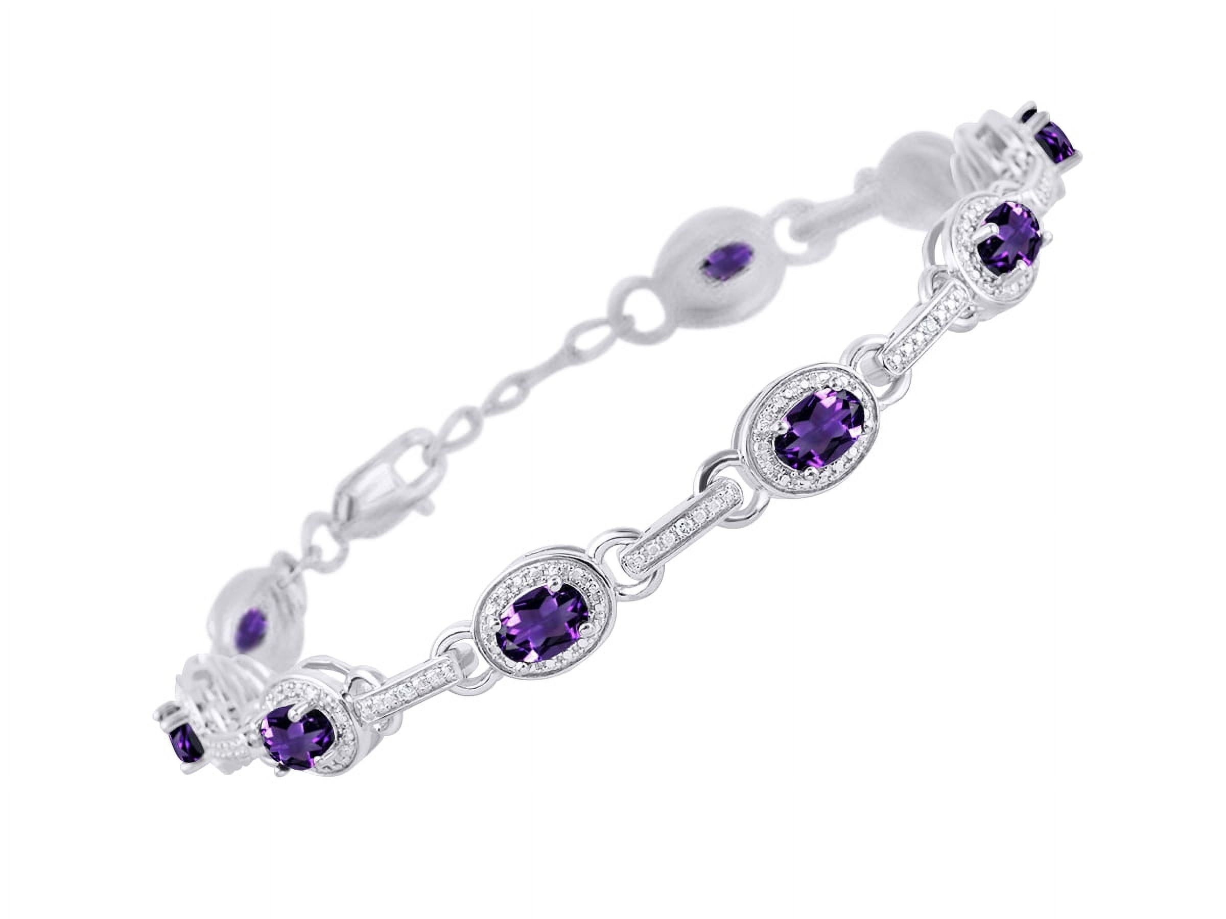 Rylos Tennis Bracelet With Birthstones & Diamond Halo – Sterling Silver Or Gold Plated | Adjustable 7-8 Inch Women’s Jewelry Gift