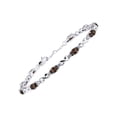 thumbnail image 1 of RYLOS Bracelets for Women 925 Sterling Silver XO Hugs & Kisses Tennis Bracelet Gemstone &  Diamonds Adjustable to Fit 7"-8" Wrist, 10 - 6X4MM Smoky Quartz Jewelry for Women Friendship, 1 of 8