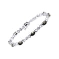 thumbnail image 1 of RYLOS Bracelets for Women 925 Sterling Silver XOXO Hugs & Kisses Tennis Bracelet Gemstone &  Diamonds Adjustable to Fit 7"-8" Wrist, 10 - 6X4MM Black Star Sapphire Jewelry for Women Friendship, 1 of 7
