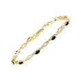 thumbnail image 1 of RYLOS Bracelets for Women 925 Yellow Gold Plated Silver Serenity Wave Tennis Bracelet Gemstone & Diamonds Adjustable to Fit 7"-8" Wrist, 9 - 5X3MMSapphire Jewelry for Women Friendship, 1 of 8