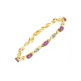 thumbnail image 1 of RYLOS Bracelets for Women 925 Yellow Gold Plated Silver XOXO Hugs & Kisses Bracelet Gemstone & Genuine Diamonds Adjustable to Fit 7"-8" Wrist, 10 - 6X4MM Star Ruby Jewelry for Women Friendship, 1 of 8