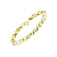 thumbnail image 1 of RYLOS Bracelets for Women 925 Yellow Gold Plated Silver infinity Twist Tennis Bracelet Gemstone &  Diamonds Adjustable to Fit 7"-8" Wrist, 6 - 4X3MM White Topaz Jewelry for Women Friendship, 1 of 8