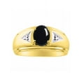 thumbnail image 1 of *RYLOS Classic  Beautiful Onyx & Diamond Ring - October Birthstone*; 14K Yellow Gold-plated-silver, 1 of 5