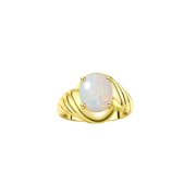 RYLOS Rings for Women 14K Yellow Gold Ring Classic Designer Style Oval 12X10MM Solitaire Gemstone Ring Exotic Opal African Jewelry for Women Size 11.5
