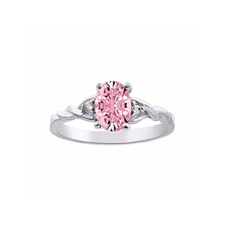 RYLOS Classic Pink Ice Diamond Ring october Birthstone