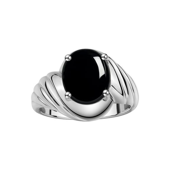 RYLOS Rings for Women Silver Ring Classic Designer Style Oval 12X10MM Solitaire Gemstone Ring October Cabochon Onyx Jewelry for Women Size 13