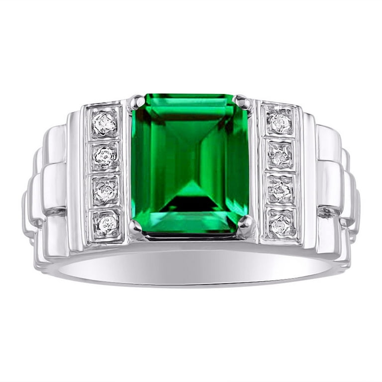 Emerald cut deals birthstone rings