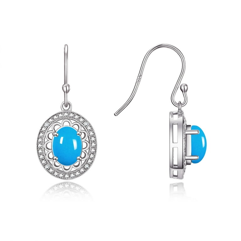Rylos Sterling Silver Princess Diana Inspired Earrings