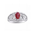 thumbnail image 1 of RYLOS Rings for Women Sterling Silver Ring Filigree Heart Birthstone Ring 6X4MM Gemstone &  Diamonds July Ruby Jewelry for Women Size 10, 1 of 6