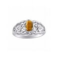 thumbnail image 1 of RYLOS Rings for Women Sterling Silver Ring Filigree Heart Birthstone Ring 6X4MM Gemstone &  Diamonds November Tiger Eye Jewelry for Women Size 10, 1 of 6