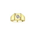 thumbnail image 1 of RYLOS Gambling Rings Yellow Gold Plated Silver Lucky Ace of Spades Poker Ring W/ Diamonds,   Size 11, 1 of 8