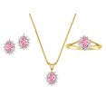 thumbnail image 1 of RYLOS Jewelry For Women Yellow Gold Plated Silver Birthstone Jewelry Ring, Earring & Pendant Necklace Gemstone & Genuine Diamonds Pink Ice October Birthstone Womens Jewelry Matching  Friendship, 1 of 10