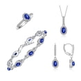 thumbnail image 1 of RYLOS Matching Jewelry: Sterling Silver Designer Halo Tennis Bracelet, Earrings, Ring & Necklace.  Blue Star Sapphire September  Birthstone; Size 10, 1 of 9