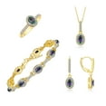 thumbnail image 1 of RYLOS Matching Jewelry:  Yellow Gold Plated Silver Halo Designer  - Tennis Bracelet, Earrings, Ring & Necklace. Alexandrite June  Birthstone; Size 8, 1 of 9