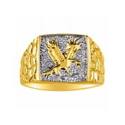 LONAGO Sterling Silver Bald Eagle Ring For Men - Patriotic Stacking Ring, Size 10, Gift For Dad Or Friends