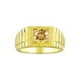 thumbnail image 1 of RYLOS Men's Ring 14K Yellow Gold Ring, 7MM Round Shape Gemstone Designer Style Rings Citrine November Birthstone Rings Gold Size 11, 1 of 8