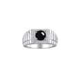 thumbnail image 1 of RYLOS Men's Ring Sterling Silver Ring, 7MM Round Shape Gemstone Designer Style Rings Cabochon Onyx October Birthstone Rings Silver Size 8, 1 of 7