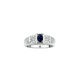 thumbnail image 1 of RYLOS Men's Rings 14K White Gold Classic 6X4MM Oval Gemstone & Diamond Ring Sapphire September Birthstone Rings For Men, Gold Rings Size 8, 1 of 8
