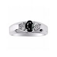 thumbnail image 1 of Rylos 14K White Gold Classic 6X4MM Oval Onyx & Diamond Ring - Birthstone Jewelry for Men -Size 8, 1 of 6