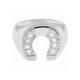 thumbnail image 1 of RYLOS Men's Rings 14K White Gold Designer Lucky Horseshoe Ring with Diamonds – Men's Jewelry Gold Rings Size 11, 1 of 5