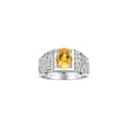 thumbnail image 1 of RYLOS Men's Rings 14K White Gold Designer Nugget Ring Oval 9X7MM Gemstone & Diamonds  Citrine November Birthstone Rings For Man Size 13, 1 of 8