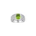 thumbnail image 1 of RYLOS Men's Rings 14K White Gold Designer Nugget Ring Oval 9X7MM Gemstone & Diamonds  Peridot August Birthstone Rings For Man Size 13, 1 of 8