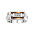 thumbnail image 1 of RYLOS Men's Rings 14K White Gold Designer Ring With Diamonds and Tiger Eye Rings For Men Size 12, 1 of 7