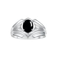 thumbnail image 1 of RYLOS Men's Rings 14K White Gold Rings Classic Designer Style 9X7MM Oval Gemstone &  Diamond Ring Cabochon Onyx October Birthstone Rings For Men Size 11, 1 of 8
