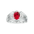 thumbnail image 1 of RYLOS Men's Rings 14K White Gold Rings Classic Designer Style 9X7MM Oval Gemstone & Diamond Ring Ruby July Birthstone Rings For Men Size 11, 1 of 8