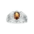 thumbnail image 1 of RYLOS Men's Rings 14K White Gold Rings Classic Designer Style 9X7MM Oval Gemstone &  Diamond Ring Smoky Quartz June Birthstone Rings For Men Size 11, 1 of 8