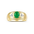 thumbnail image 1 of RYLOS Men's Rings 14K Yellow Gold Classic 8X6MM Oval Gemstone &  Diamond Designer Ring Emerald May Birthstone Rings For Man Gold Rings Size 13, 1 of 8