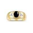thumbnail image 1 of RYLOS Men's Rings 14K Yellow Gold Classic 8X6MM Oval Gemstone &  Diamond Ring Cabochon Onyx October Birthstone Rings For Man Gold Rings Size 13, 1 of 8