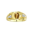 thumbnail image 1 of RYLOS Men's Rings 14K Yellow Gold Rings Classic Designer Style 8X6MM Oval Gemstone & Diamond Ring Tiger Eye November Birthstone Rings For Men Size 8, 1 of 7