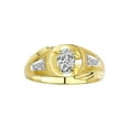 thumbnail image 1 of RYLOS Men's Rings 14K Yellow Gold Rings Classic Designer Style 8X6MM Oval Gemstone & Diamond Ring White Topaz April Birthstone Rings For Men Size 8, 1 of 6